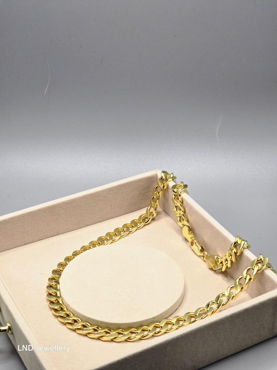 7mm Diamond - Cut Cuban Link Necklace - LND Jewellery
