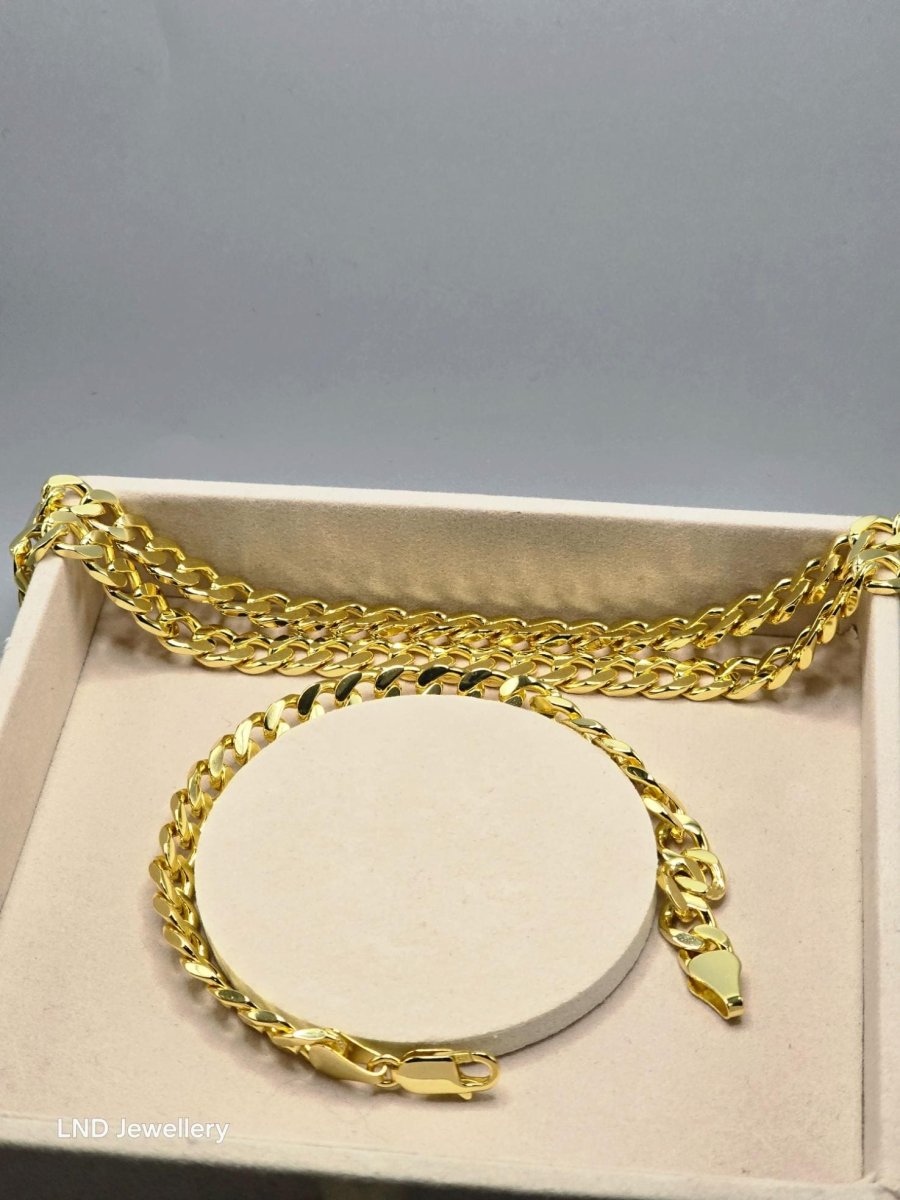 Diamond - Cut Cuban Link Bracelet Italian Made in 925 Sterling Silver - LND Jewellery