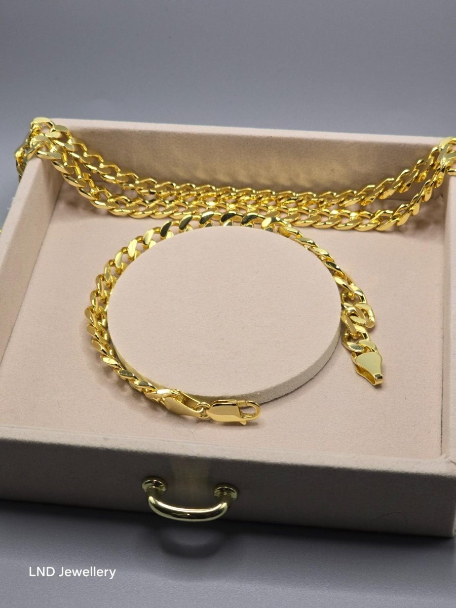 Diamond - Cut Cuban Link Bracelet Italian Made in 925 Sterling Silver - LND Jewellery