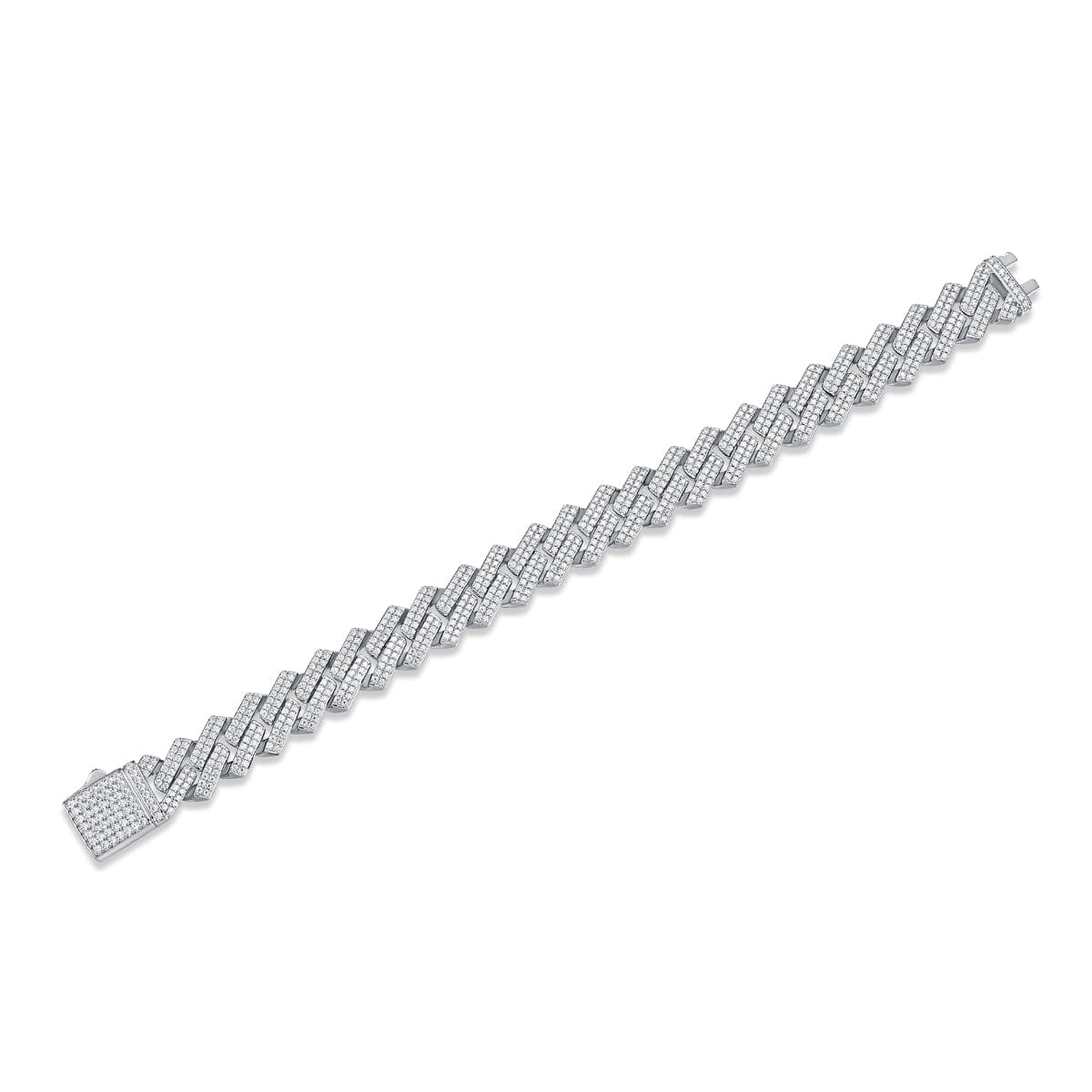 Geometric Iced Out Cuban Bracelet | VVS1 D Colour - LND Jewellery