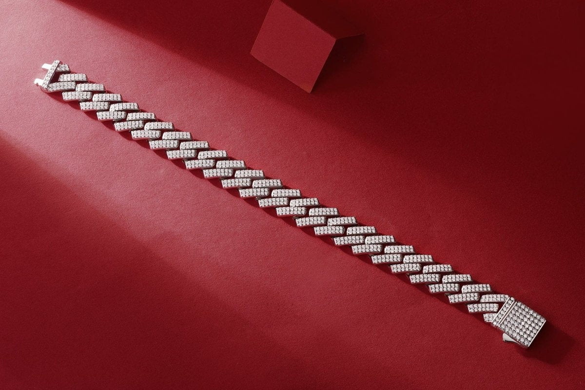 Geometric Iced Out Cuban Bracelet | VVS1 D Colour - LND Jewellery
