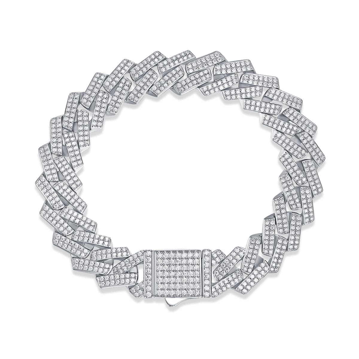 Geometric Iced Out Cuban Bracelet | VVS1 D Colour - LND Jewellery