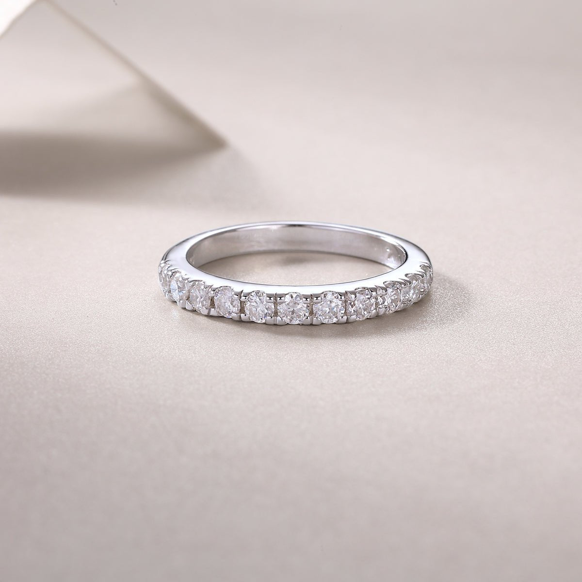✨ Half Eternity Moissanite Ring | Sterling Silver - LND Jewellery