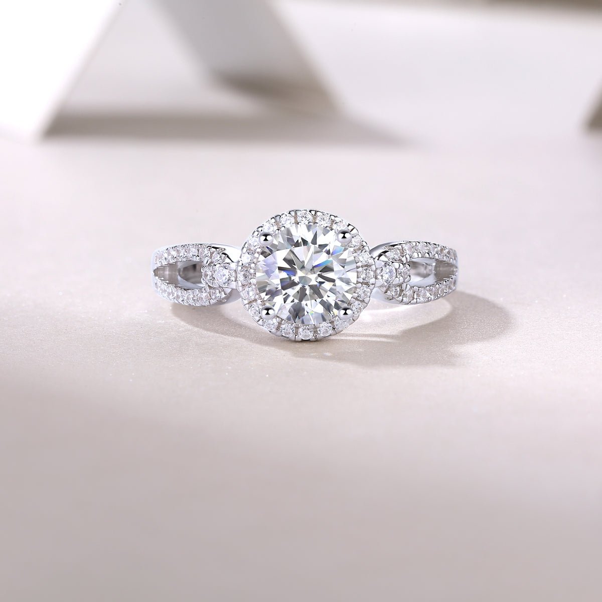 ✨ Infinity Halo Moissanite Ring | Sterling Silver - LND Jewellery