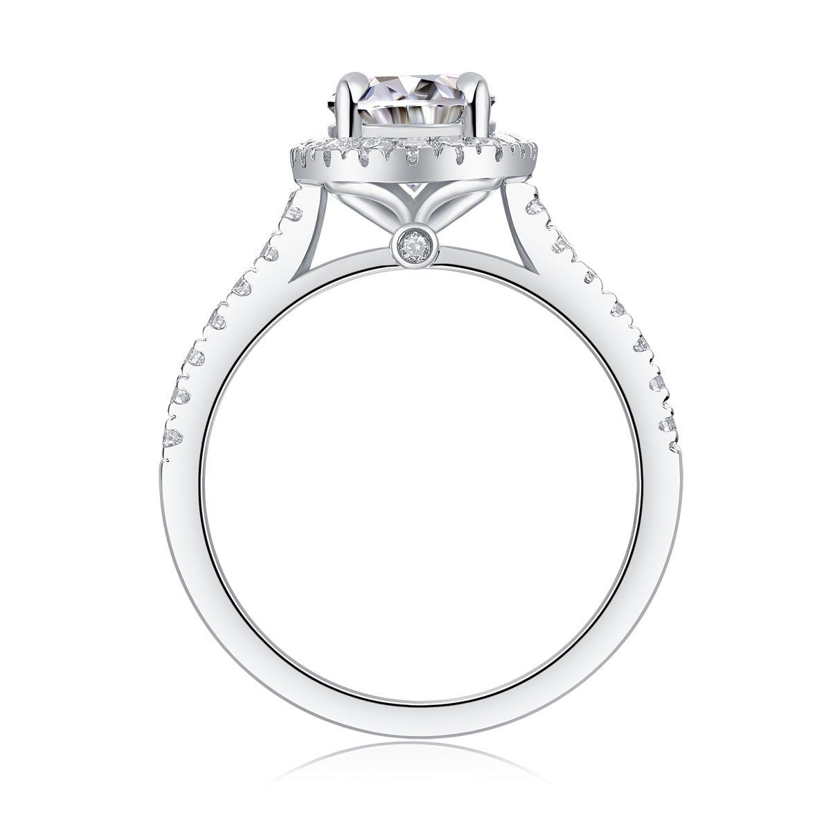 ✨ Oval Halo Moissanite Ring | Sterling Silver - LND Jewellery