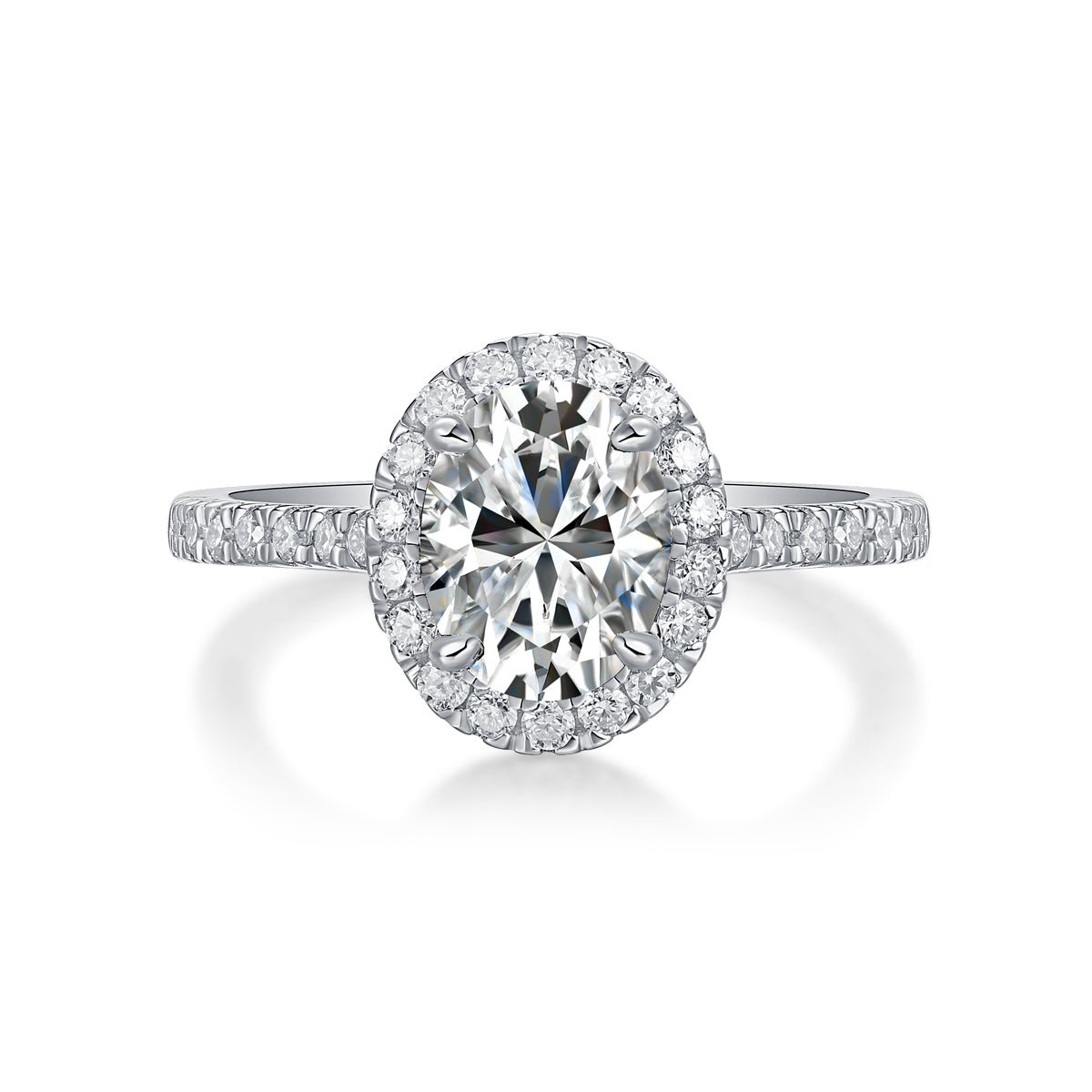 ✨ Oval Halo Moissanite Ring | Sterling Silver - LND Jewellery