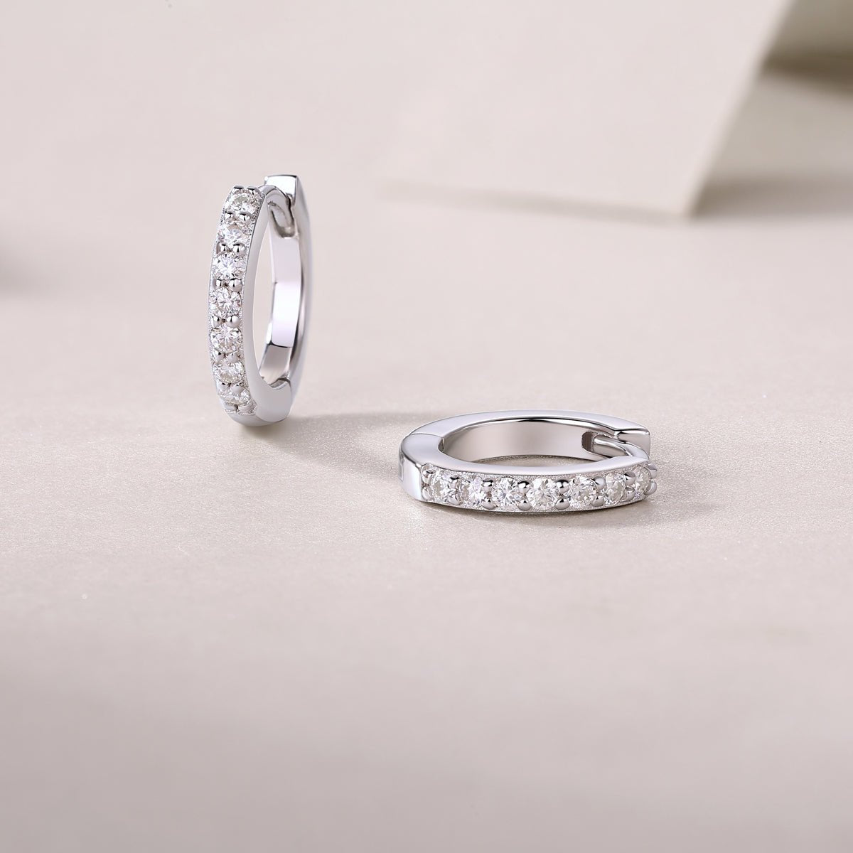 ✨ Petite Moissanite Huggie Earrings | Sterling Silver - LND Jewellery