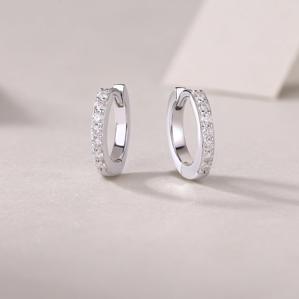 ✨ Petite Moissanite Huggie Earrings | Sterling Silver - LND Jewellery