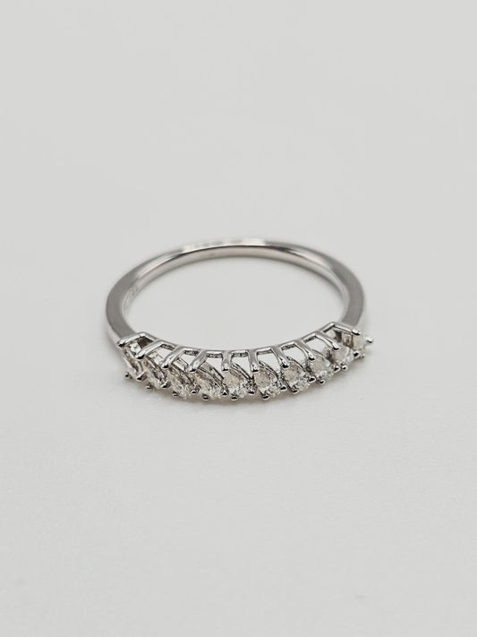 1CT Marquise Cut Moissanite Half Eternity Ring - LND Jewellery