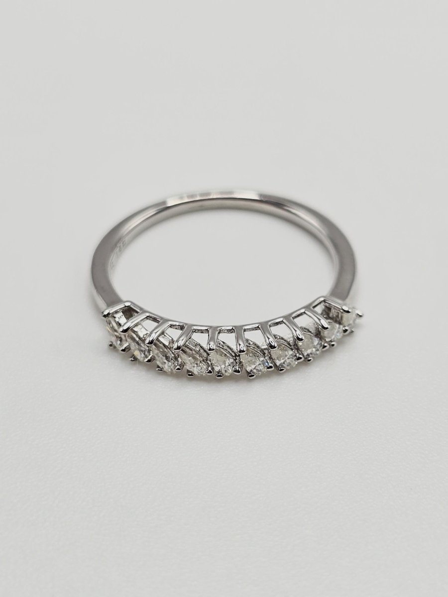 1CT Marquise Cut Moissanite Half Eternity Ring - LND Jewellery