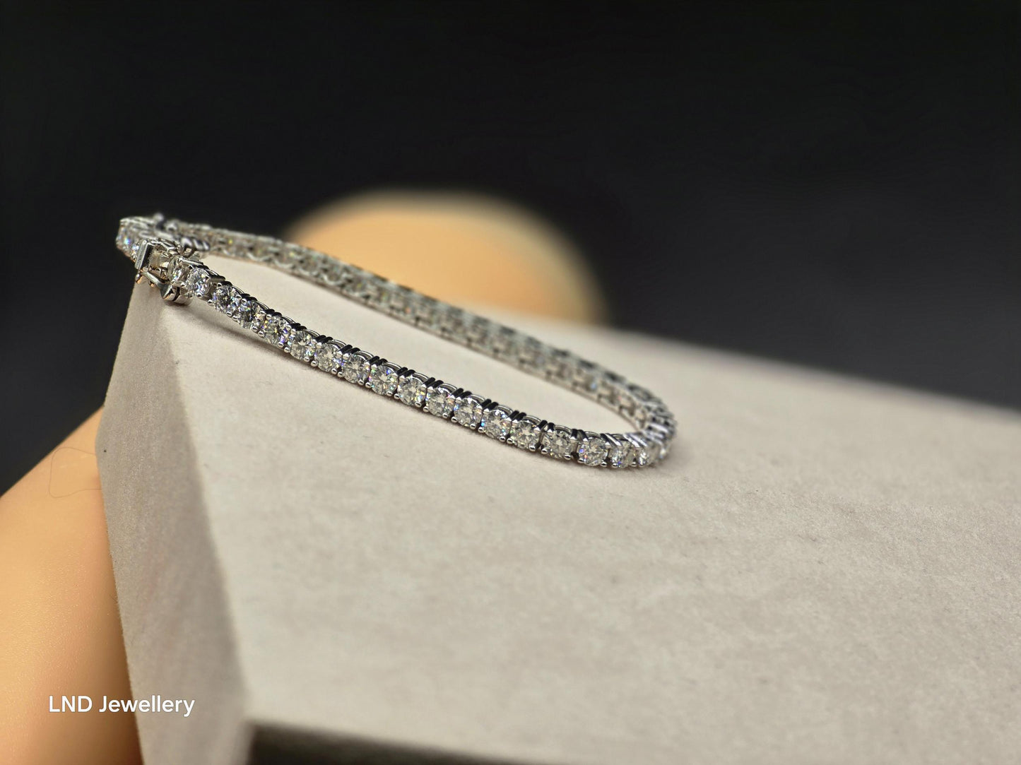 3mm Sleek Moissanite Tennis Bracelet | VVS1 D Color | LND Jewellery