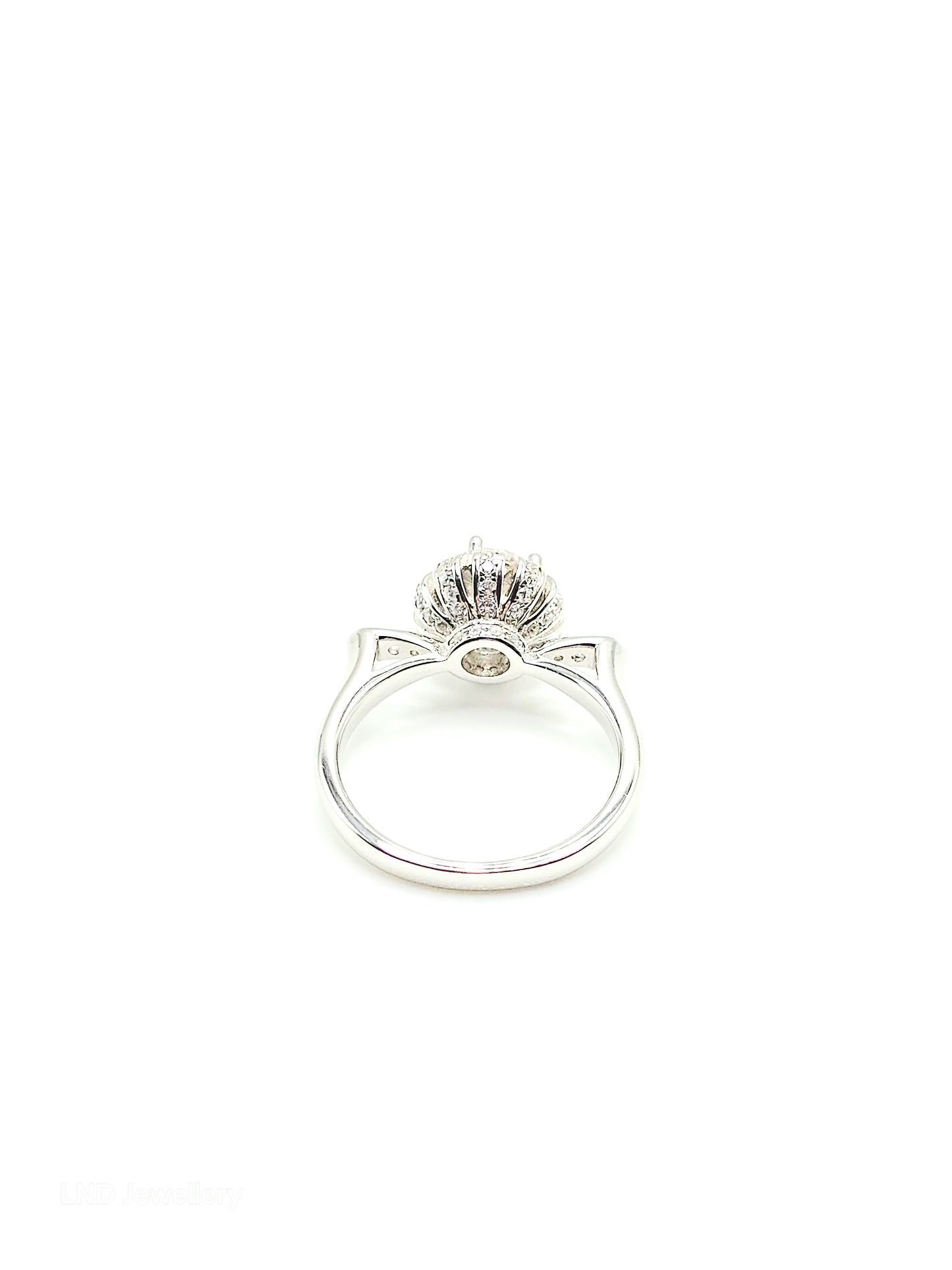 925 Silver 1CT Moissanite Halo Ring Vintage Style Engagement Wedding Crown Design