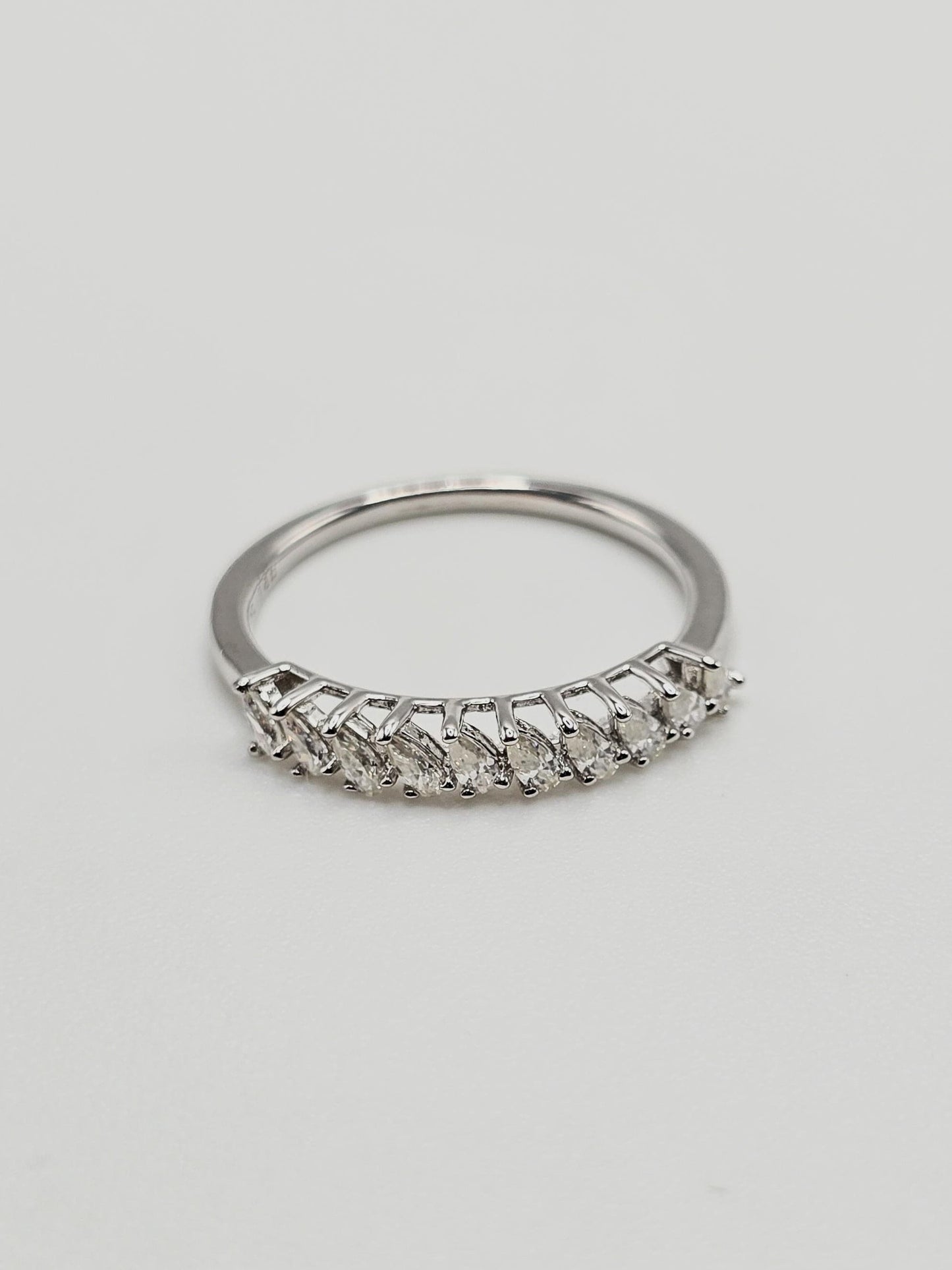 1CT Marquise Cut Moissanite Half Eternity Ring