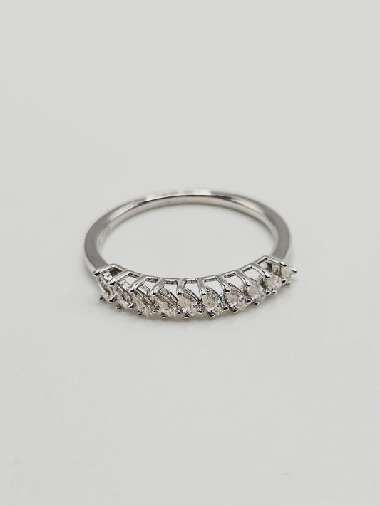 1CT Marquise Cut Moissanite Half Eternity Ring