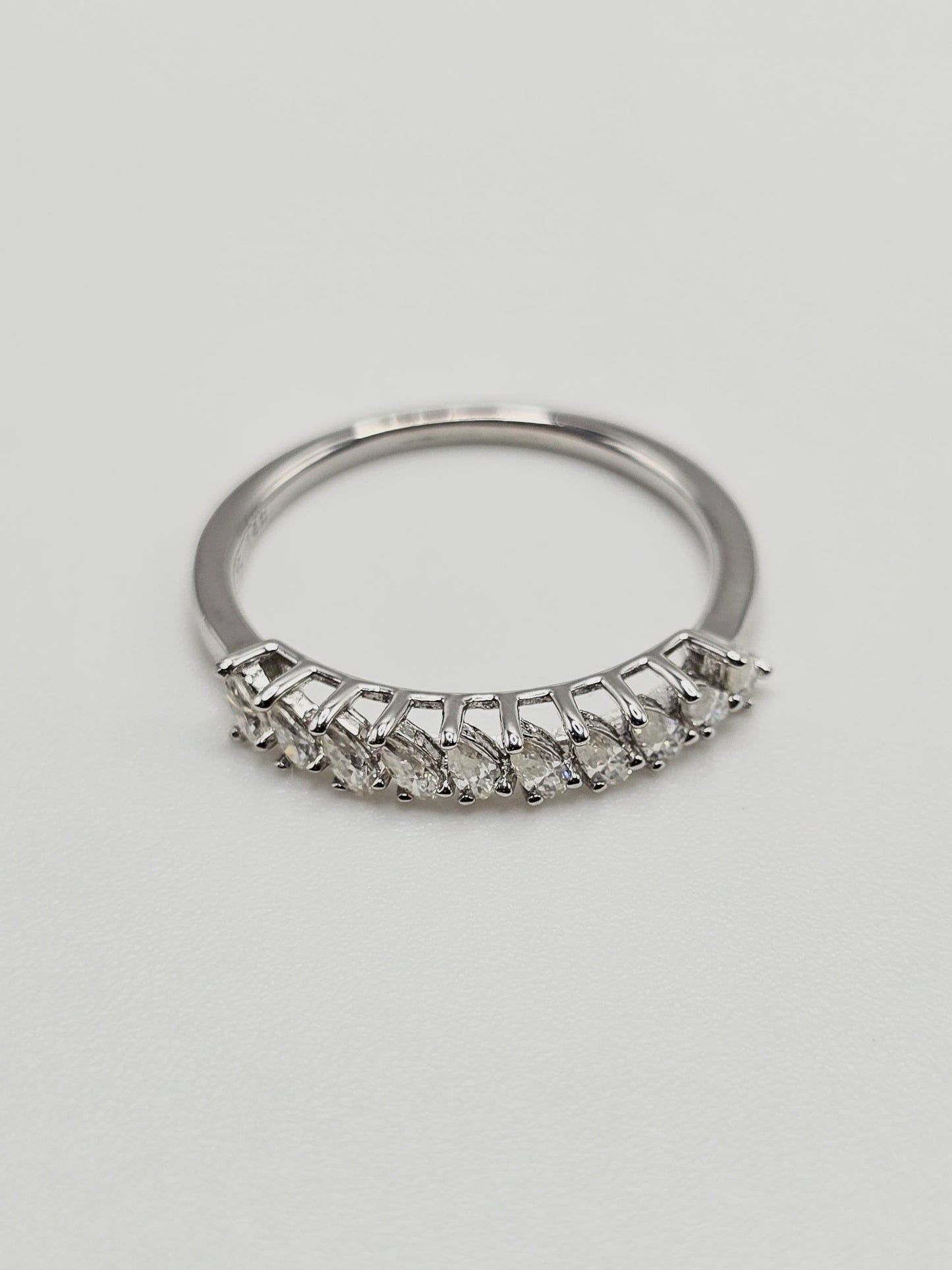 1CT Marquise Cut Moissanite Half Eternity Ring