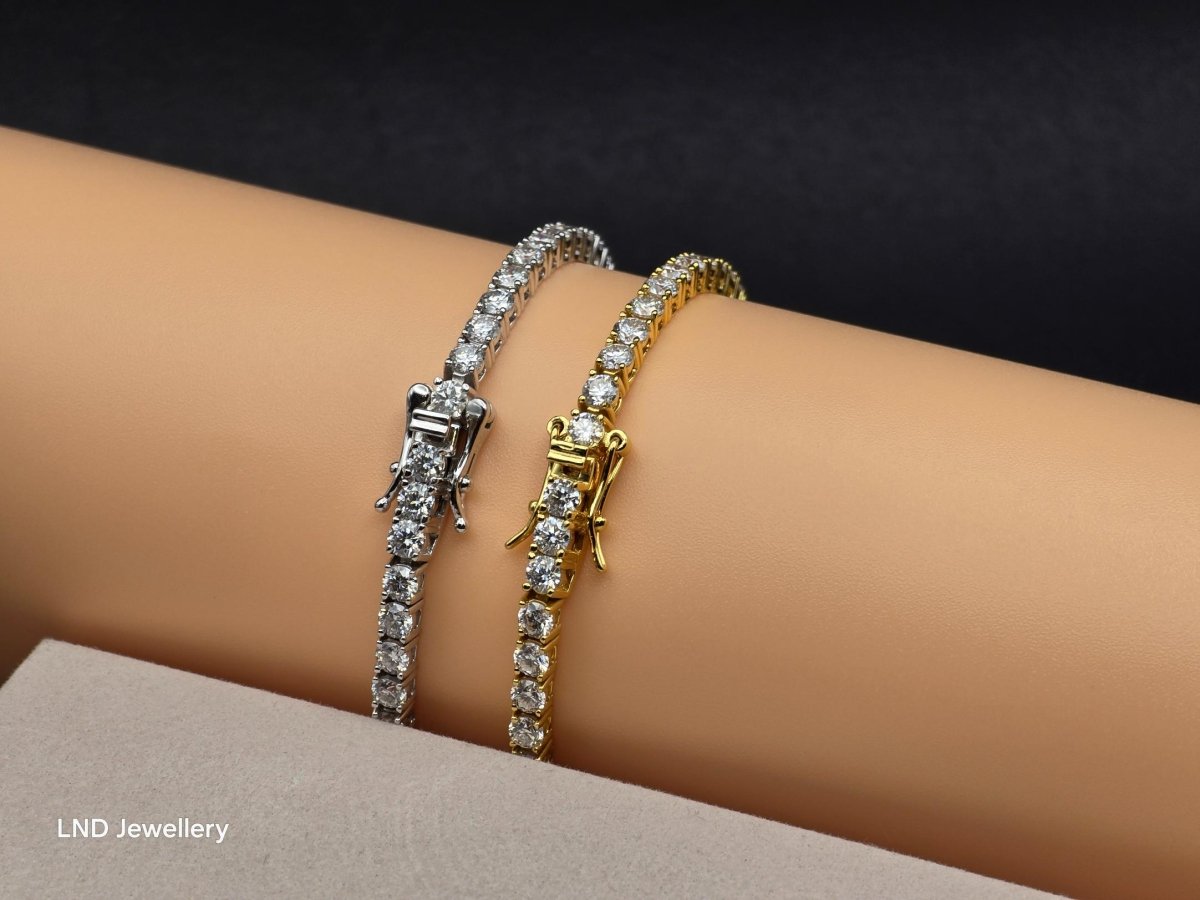 3mm Sleek Moissanite Tennis Bracelet | VVS1 D Color | LND Jewellery - LND Jewellery