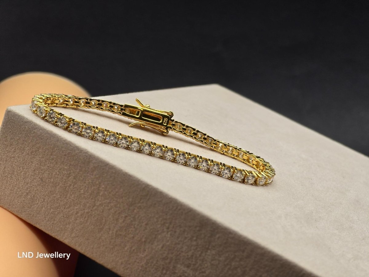 3mm Sleek Moissanite Tennis Bracelet | VVS1 D Color | LND Jewellery - LND Jewellery