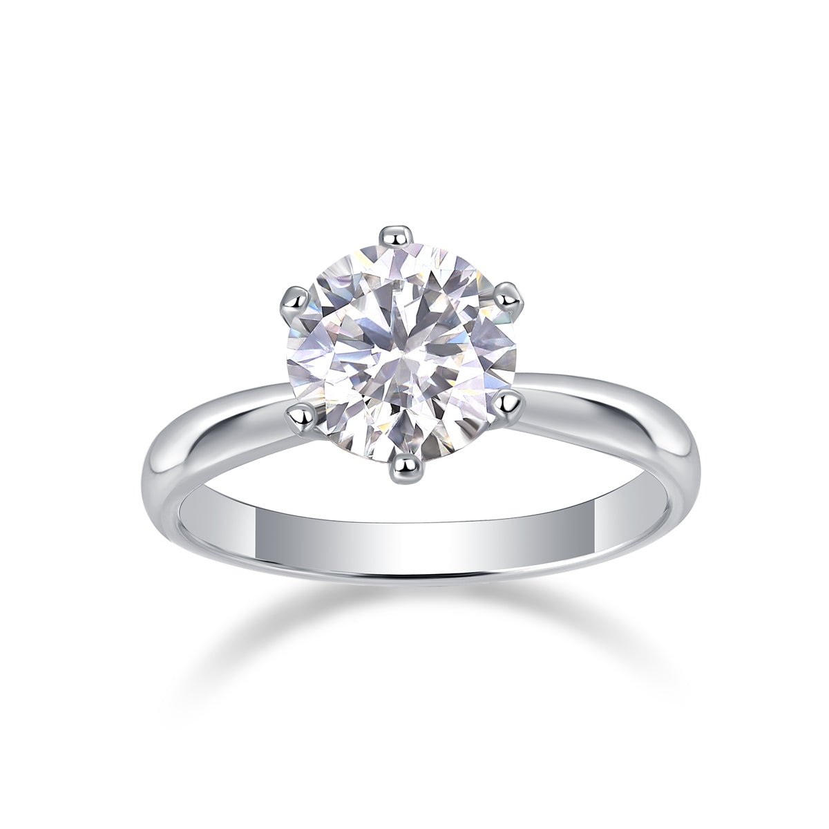 Classic Solitaire Moissanite Ring - Available in 18K Gold & White Gold Plating - LND Jewellery
