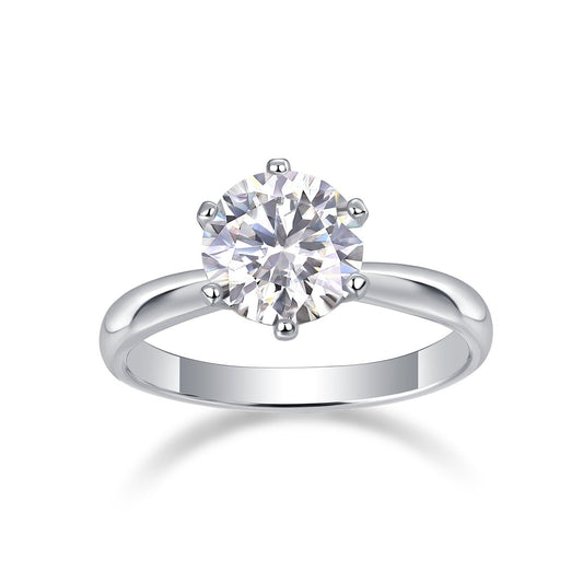 Classic Solitaire Moissanite Ring - Available in 18K Gold & White Gold Plating - LND Jewellery