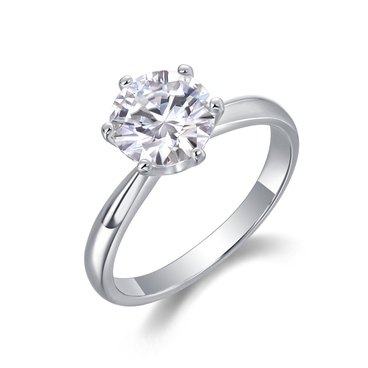 Classic Solitaire Moissanite Ring - Available in 18K Gold & White Gold Plating - LND Jewellery