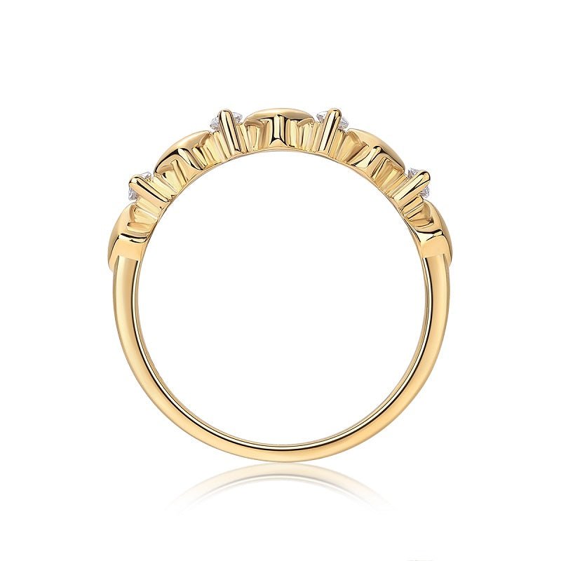 Delicate Hearts Moissanite Ring - 18K Gold Plated Sterling Silver Band - LND Jewellery