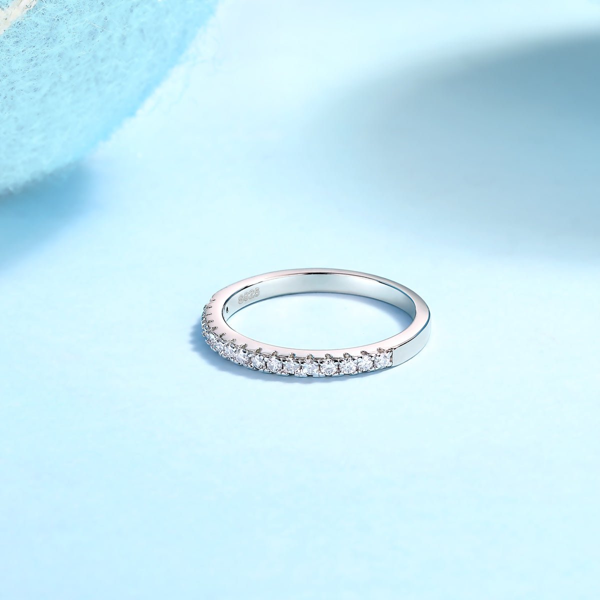 ✨ Half Eternity Moissanite Ring | Sterling Silver - LND Jewellery
