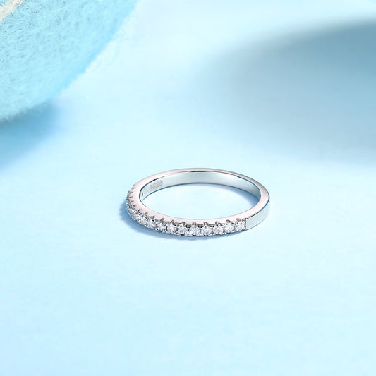 ✨ Half Eternity Moissanite Ring | Sterling Silver - LND Jewellery