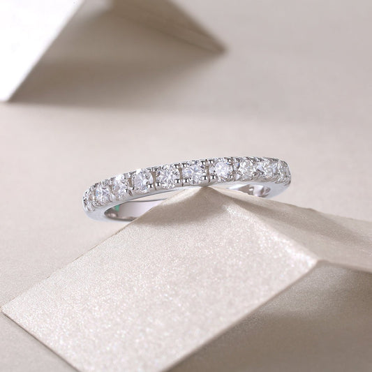 ✨ Half Eternity Moissanite Ring | Sterling Silver - LND Jewellery
