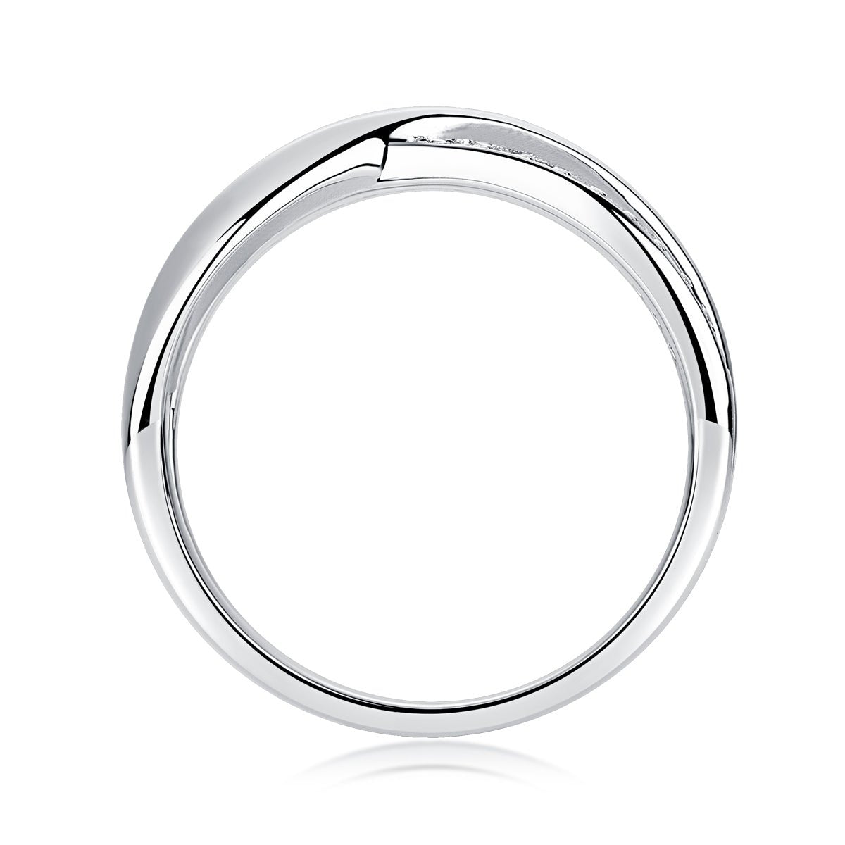 Infinity Crossover Moissanite Ring - 18K White Gold Plated Sterling Silver - LND Jewellery