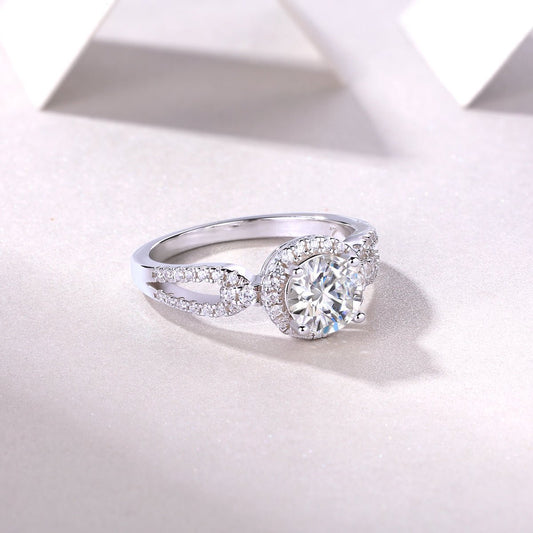 ✨ Infinity Halo Moissanite Ring | Sterling Silver - LND Jewellery