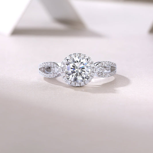 ✨ Infinity Halo Moissanite Ring | Sterling Silver - LND Jewellery