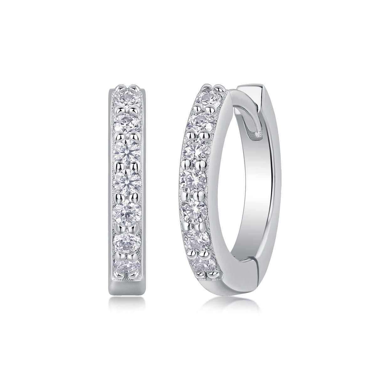✨ Petite Moissanite Huggie Earrings | Sterling Silver - LND Jewellery